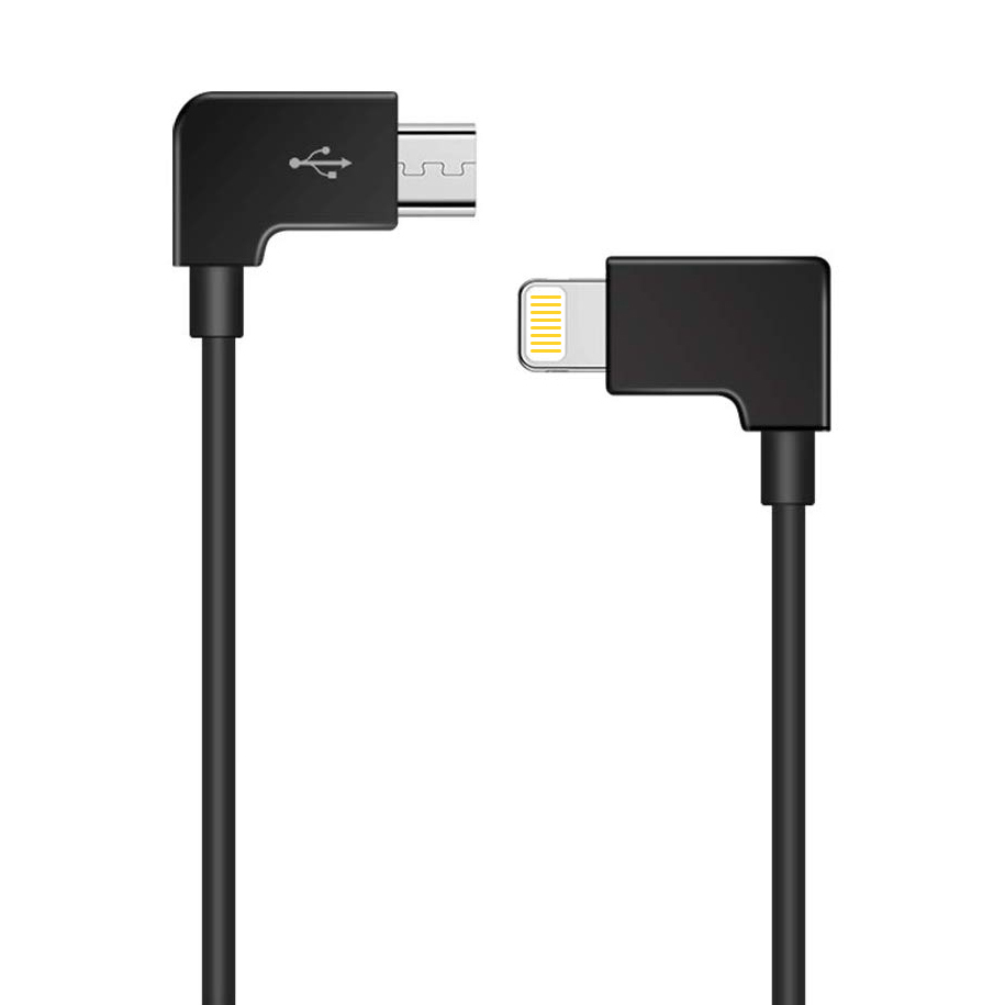 Right Angle 90 Degree Lightning to Micro-USB Cable (30cm)